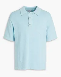 Nanushka Ribbed cotton-blend terry polo shirt - Blue Blue