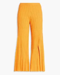 By Malene Birger Irvan ribbed-knit wide-leg pants - Yellow Yellow