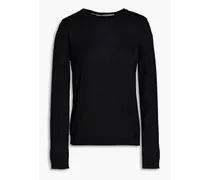 Wool, silk and cashmere-blend sweater - Black