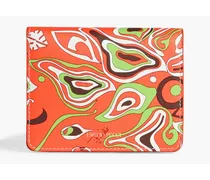 Printed leather wallet - Orange