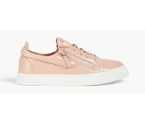 Faux patent-leather sneakers - Pink