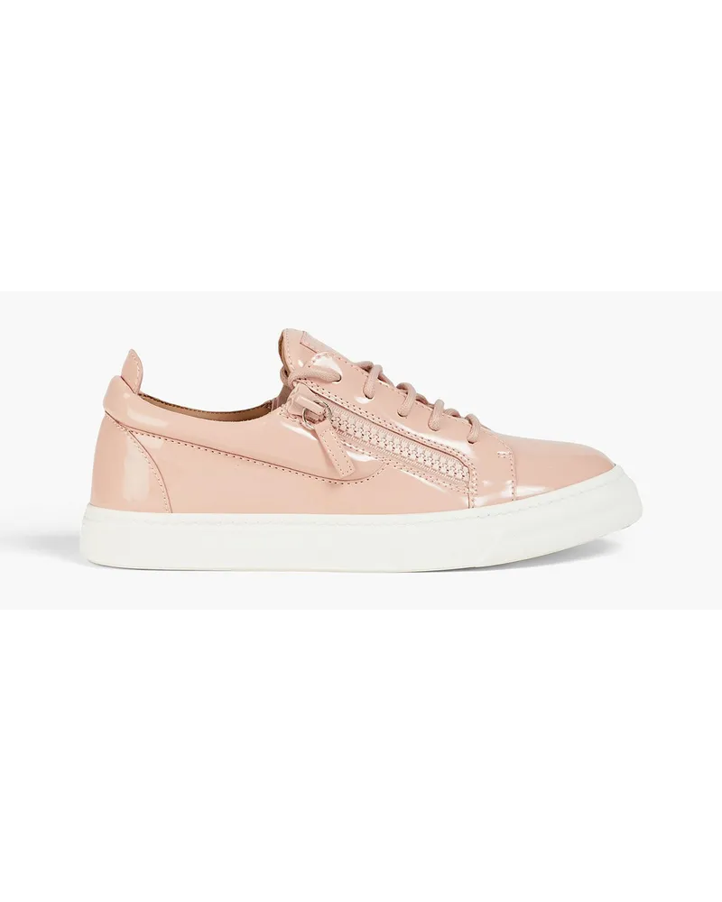 Faux patent-leather sneakers - Pink