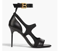 Canvas and leather sandals - Black