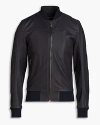 Dolce & Gabbana Leather bomber jacket - Blue Blue