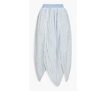 Striped cotton midi skirt - Blue