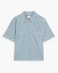 Onia Striped cotton-poplin shirt - Blue Blue