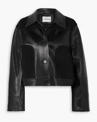 STAND California suede-paneled leather jacket - Black Black