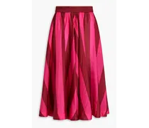 Two-tone silk-voile midi skirt - Pink