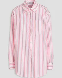 Claudie Pierlot Striped cotton-blend poplin shirt - White White