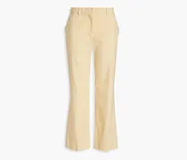 Talia linen-blend twill straight-leg pants - Yellow