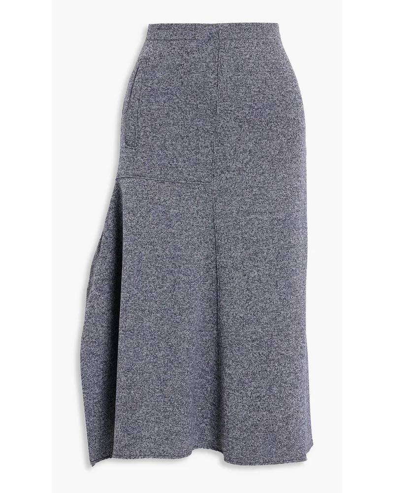 tibi Asymmetric stretch-knit midi skirt - Blue Blue