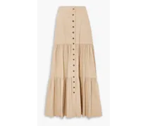 Petra Flannery Inez tiered linen-blend maxi skirt - Neutral