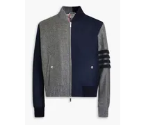 Two-tone wool-felt bomber jacket - Blue