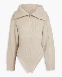 Jacquemus Risoul ribbed merino wool bodysuit - Neutral Neutral