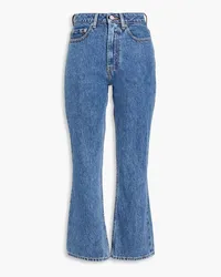 Ganni Cropped high-rise bootcut jeans - Blue Blue