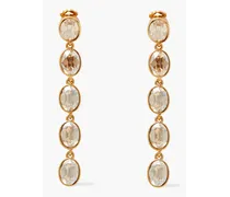 Gold-tone crystal clip earrings - Metallic