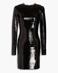 RED Valentino Sequined tulle mini dress - Black Black