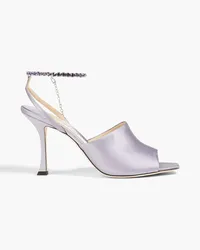 Jimmy Choo Sae 90 crystal-embellished satin sandals - Purple Purple