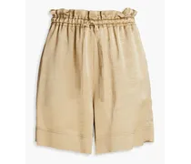 Villarricn crushed satin-crepe shorts - Neutral
