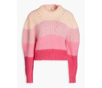 Color-block ribbed-knit sweater - Pink