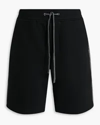 James Perse Striped cotton-blend jersey shorts - Black Black