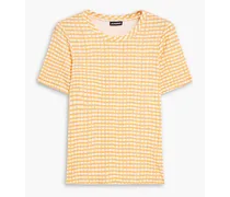 Vichy gingham jersey T-shirt - Yellow