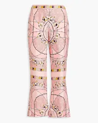 Emilio Pucci Printed silk-twill kick-flare pants - Pink Pink