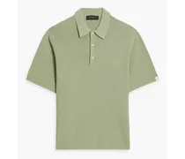 Rag & Bone Nolan pointelle-knit cotton-blend polo shirt - Green Green