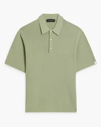 Rag & Bone Nolan pointelle-knit cotton-blend polo shirt - Green Green