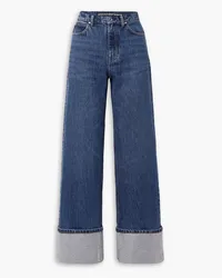 Alexander Wang Crystal-embellished high-rise wide-leg jeans - Blue Blue