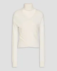 NAADAM Cutout wool and cashmere-blend turtleneck sweater - White White