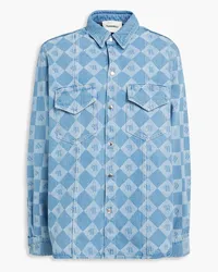 Nanushka Tristo logo-print denim shirt - Blue Blue