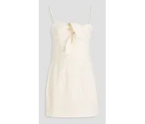 The Aurora knotted linen-blend mini dress - White