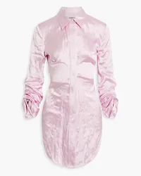 Alexander Wang Ruched crinkled-satin shirt - Pink Pink