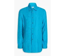Silk-jacquard shirt - Blue