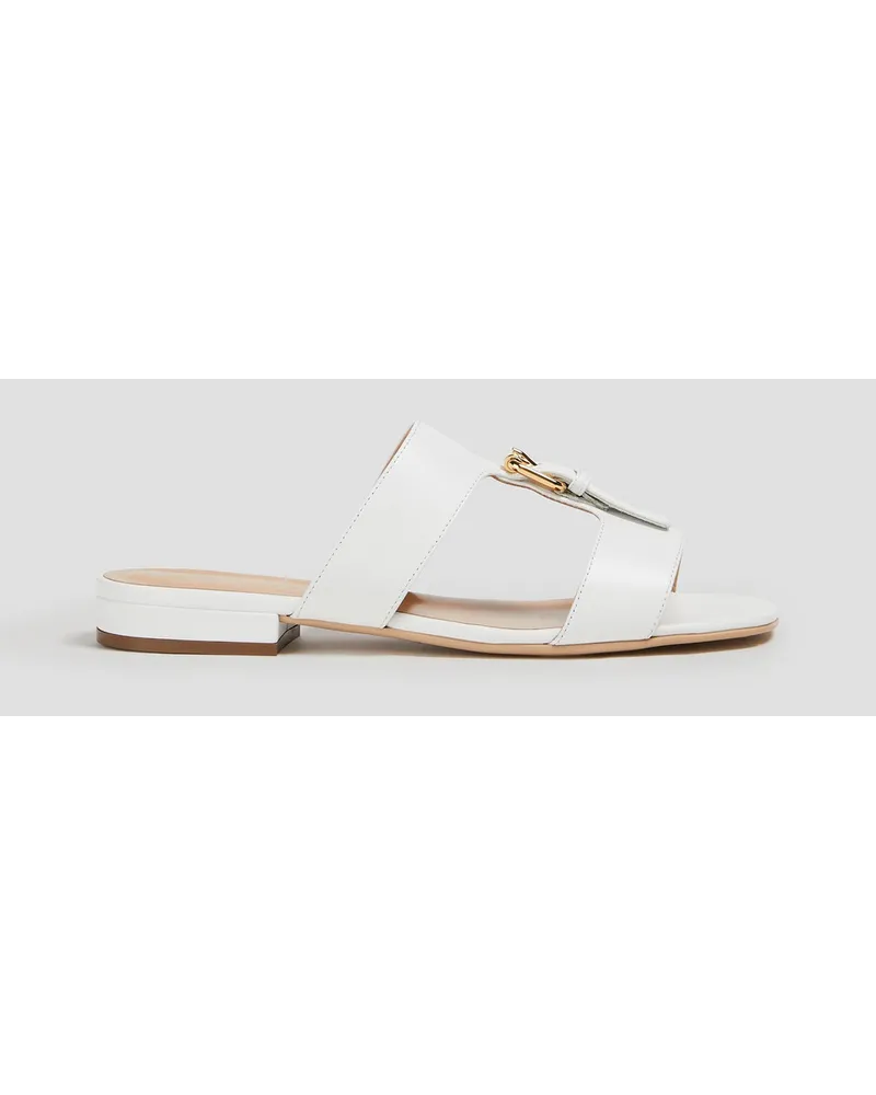 Sergio Rossi Buckle-embellished leather sandals - White White