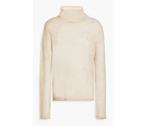 Mélange knitted turtleneck sweater - Neutral