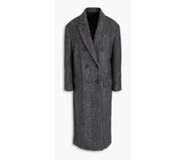 Bead-embellished wool-blend felt coat - Gray