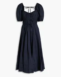 Ulla Johnson Palma gathered cotton-poplin midi dress - Blue Blue