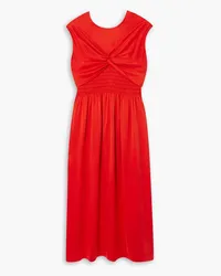 TOVE Mahaney twist-front silk midi dress - Red Red