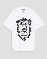 Moschino Embroidered cotton-jersey T-shirt - White White