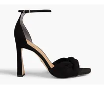 Lucia knotted suede sandals - Black