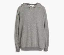 Mélange slub French cotton-blend terry hoodie - Gray