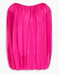 Rick Owens Gathered silk-chiffon top - Pink Pink