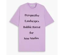 Printed cotton-jersey T-shirt - Purple