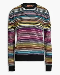 Missoni Space-dyed crochet-knit wool-blend sweater - Black Black