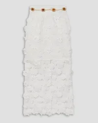 Zimmermann Raie belted guipure lace midi skirt - White White