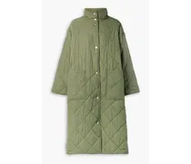 Sage quilted twill coat - Green