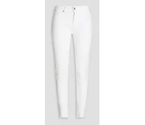 Distressed mid-rise skinny jeans - White