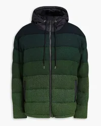 Missoni Dégradé quilted bouclé-knit hooded down jacket - Green Green